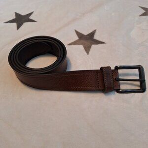 Dickies Men's Leather Belt Size 40 Brown Stitched Genuine‎ Work Outdoor Metal